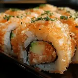 Chrupiące rolki sushi z awokado i krewetkami, posypane szczypiorkiem. Idealne, gdy zastanawiasz się, jak zrobić sushi.