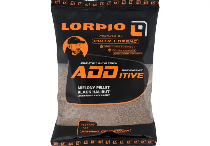 Pellet halibut LORPIO - idealny na ryby, szczególnie na zawody wędkarskie. Mielony, czarny halibut przyciągnie drapieżniki.