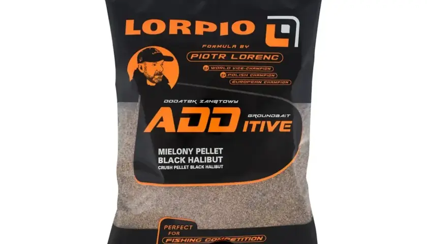 Pellet halibut LORPIO - idealny na ryby, szczególnie na zawody wędkarskie. Mielony, czarny halibut przyciągnie drapieżniki.