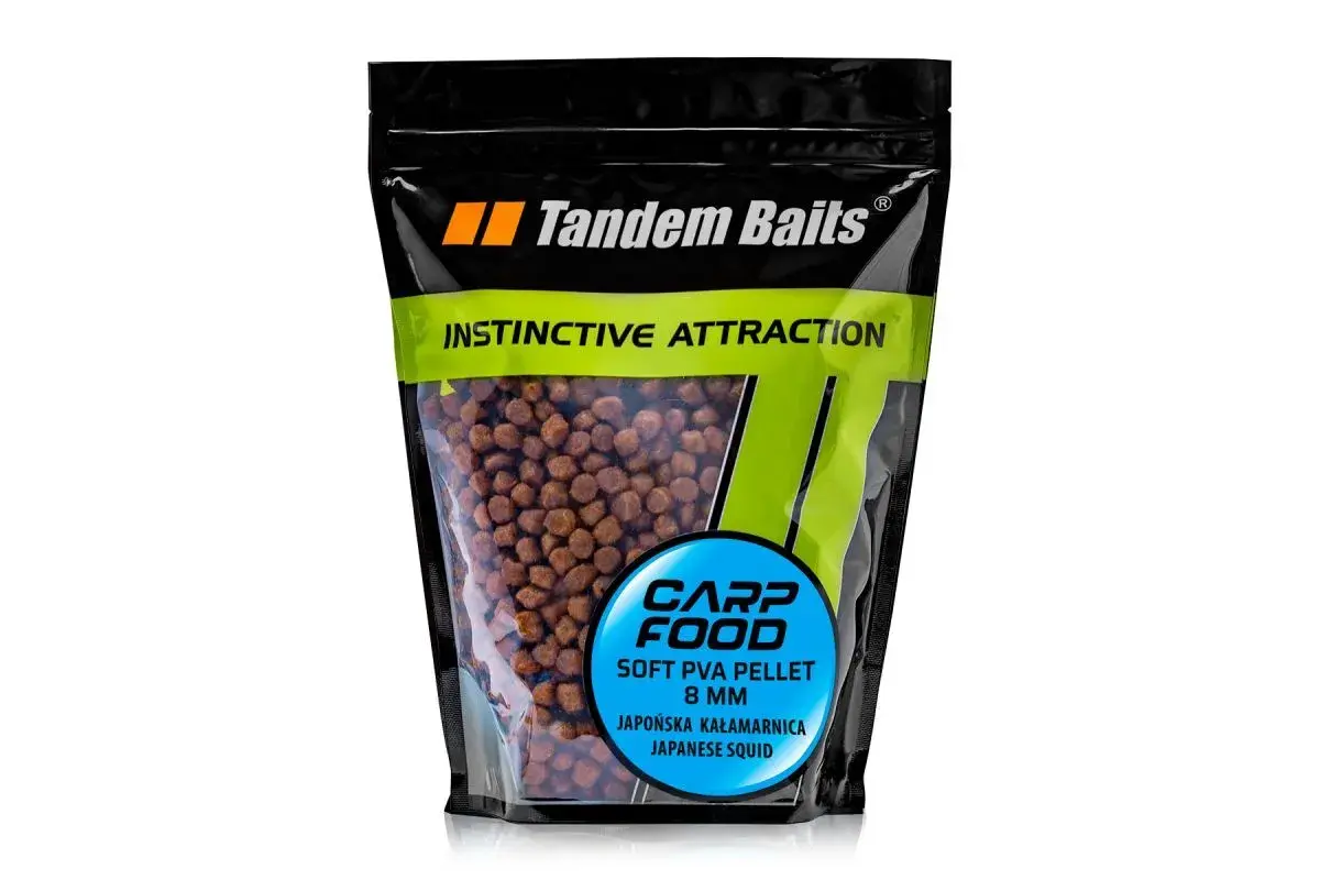Miękki pellet Tandem Baits 8 mm o smaku japońskiej kałamarnicy. Idealny, jaki pellet do metody na karpia, zapewnia instynktowną atrakcję.