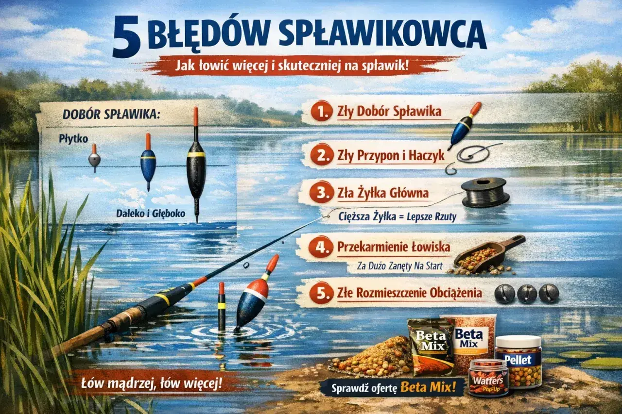 Jak zrobić zestaw na spławik? Poradnik o doborze spławika, żyłki, przyponu i obciążenia. Wskazówki jak łowić więcej i skuteczniej.